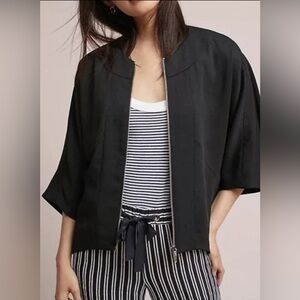 Cartonnier Anthropologie | Jaye Cape Zip Up Dolman Jacket in Black, Size XS